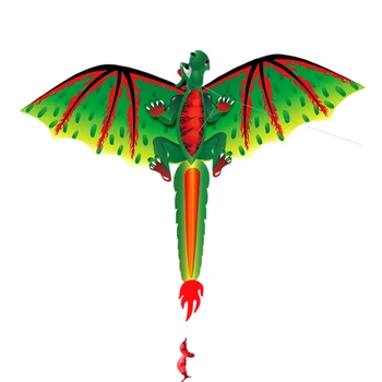 3D Въздушен Змии с изображение на животно Динозавър, дълга опашка, Спортни хвърчила на открито, детски забавни играчки 100 м