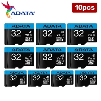 10 бр./lot 100% Оригинална карта Adata Micro SD Class 10 V10 32 GB 64 GB 128 GB Скорост на четене до 100 MB/s. U1 TF карта UHS-I Карта с памет