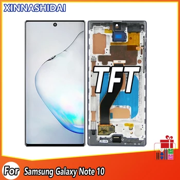 100% Тест на нов TFT-Дисплей Incell За Samsung Galaxy Note 10 N970 N970F LCD + Смяна на сензорен екран Дигитайзером в събирането с Рамка