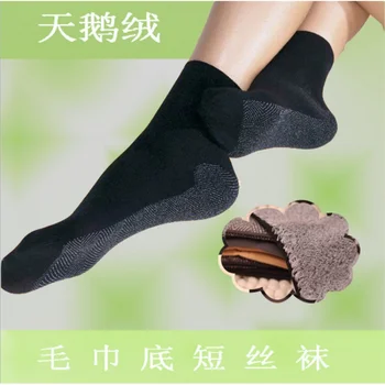 120d Впитывающее пот нескользящее топла кърпа, Памучен подметка, хавлиени кадифени чорапи, Свободни от дамски чорапи
