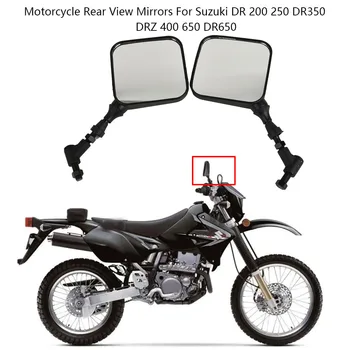 2 бр./компл. Преносими мотоциклетни огледала за обратно виждане, трайни черни странични за Suzuki DR 200 250 DR350 DRZ 400 650 DR650