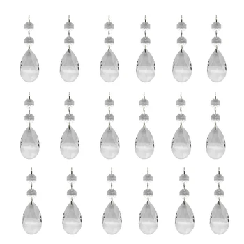 20 бр. Полилей с прозрачни кристали, една сълза форма окачване за кристални полилеи, мъниста, висящи кристали за полилея (50 мм прозрачен)