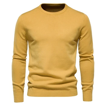 2021 Нов Зимен Дебел Пуловер За мъже С кръгло деколте, обикновена Топли тънки блузи с дълъг ръкав За мъже, Мъжки Пуловер, Мъжки дрехи