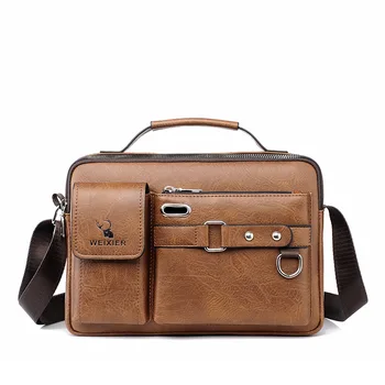 2023 Мъжка чанта-портфейл, благородна бизнес чанта на Известната марка, чанти-незабавни посланици от изкуствена кожа, офис чанта, 14-инчовата чанта за лаптоп