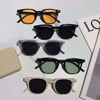 2023 Нови големи квадратни цветни ретро Слънчеви очила в голяма рамка UV400 Черен оттенък Слънчеви очила Vintage слънчеви очила за шофиране на открито