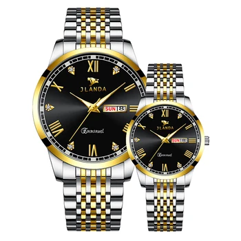 2023 Нови сдвоени часове за влюбени, кварцов часовник, Модерен бизнес часовници за мъже и жени, водоустойчив ръчен часовник от неръждаема стомана