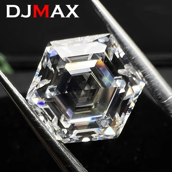 2023 Нови Сертифицирани DJMAX Диаманти от Муассанита Скъпоценни Камъни VVS за бижута със собствените си Ръце 0,5-5 карата Hexagonal Муассанит Россыпью Камъни