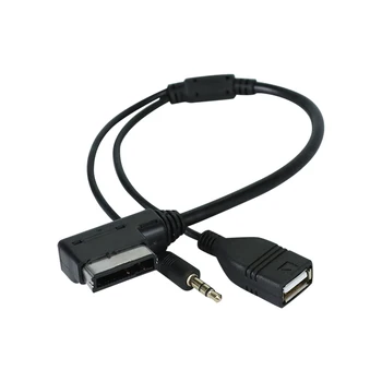 3.5 мм AUX аудио кабел Музикален MDI AMI MMI Интерфейс USB + зарядно устройство за A6L A8L Q7 A3 A4L A5 A1 S5 Q5 (изисква интерфейс AMI) за кола