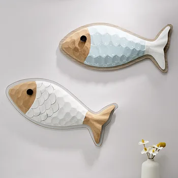 3D Средиземноморската Дървена Риба, Стенни декорации, Висулка във формата на Миди, Ретро Интериор за Дневната, тема на Океана и Плажа