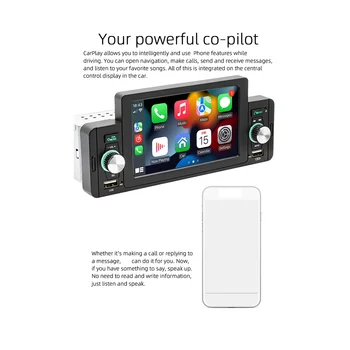 5-инчов авто радио 1 Din CarPlay Android, автоматично мултимедиен плеър, Bluetooth FM-приемник за Toyota, Honda, Nissan