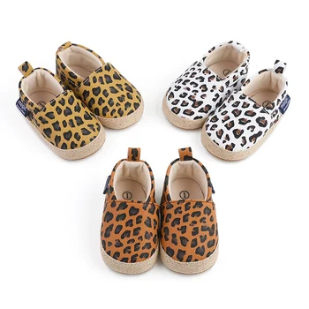 Baywell/Обувки за малки момичета С леопардовым принтом от изкуствена кожа, Ежедневни обувки с мека подметка за по-малките момчета, Пролетно-есенна обувки за първите проходилки 0-18 м