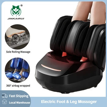 JinKaiRui Електрически Сачмен масажор за крака с инфрачервено отопление, Разминающий Крака, Масаж на прасците, Увити налягане на Въздуха, Подарък За облекчаване на умора и болка