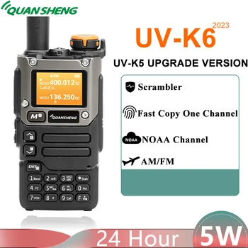 UV-K6 Преносима радиостанция Quansheng 50-600 Mhz, Полнодиапазонный приемник Type C, За презареждане 5 W, DTMF-Кодиращо NOAA, канал UV-K58, UVK5 (8)