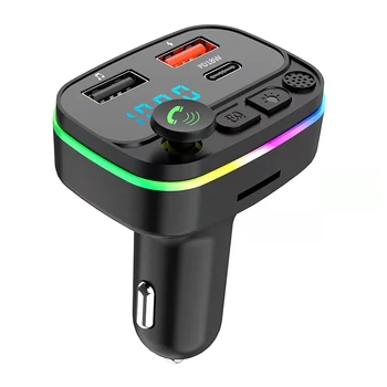 Автомобилен Bluetooth съвместим плейър, аудиоприемник с автомобил микрофон, бързо зарядно устройство с две USB устройства