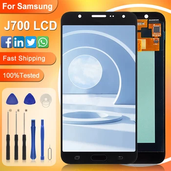 Безплатна доставка Дисплей J7 за Samsung Galaxy J7 2015 LCD сензорен панел Дигитайзер на екрана J700 LCD сглобени с инструменти