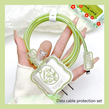 Вълнообразни Защитен Калъф За кабел за предаване на данни Защитен Кабел Кабел за данни Зарядно Устройство Вятърен Звънец Комплект за Защита на Цветя
