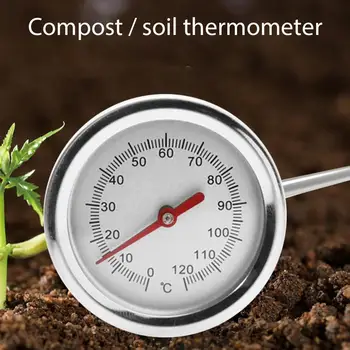 Гърне за тревата растения, датчик за температура на компост, почвата, термометър от неръждаема стомана
