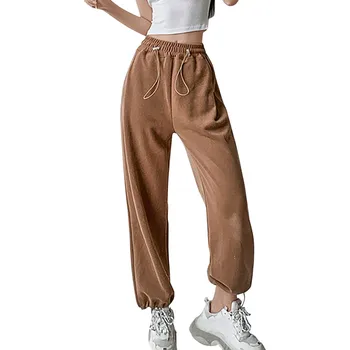 Дамски пролетно-есенни Свободни дамски панталони за йога с джобове за съвсем малък, ежедневни дамски ежедневни панталони за лятото