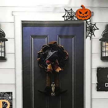 Декор на рамката на Вратата на Хелоуин Творчески врата правоъгълен знак украшение Фестивал тема Дървена роман Фестивални украса занаяти