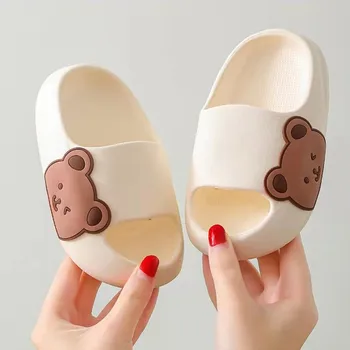 Детска лятна Ежедневни домашни обувки за момчета и момичета, Улични и Домашни Чехли с Анимационни мечка