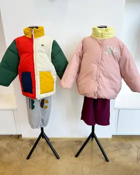 Детско палто 2023 г., Нова зимна топло яке с хубав принтом за момчета и момичета, памучен връхни облекла за малки деца, потници, облекло