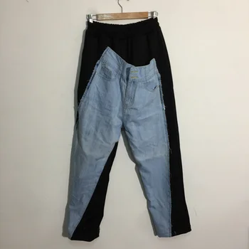 Есенна мъжки модни технологичная облекло Фалшиви дънкови панталони от две части High Street Pioneer Personality Pants 21Z1040