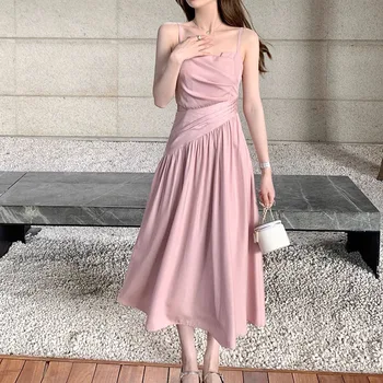 Женствена рокля-комбинация 2023, нова лятна пола със средна дължина, рокля-ниша е малка по размер