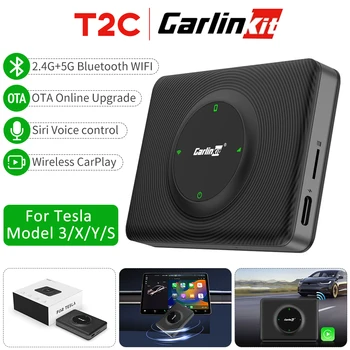 За Tesla, Модел 3 X Y S Carlinkit CarPlay Dongle T2C Безжичен Автоактиватор CarPlay WiFi, Bluetooth Адаптер за iPhone/iOS