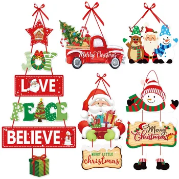 Коледна Врата, Подвесная Дядо Коледа, Снежен човек, Лосове, Вратата Украса, Окачване Коледна Елха, Украса 2023, Подаръци за Новогодишната партита