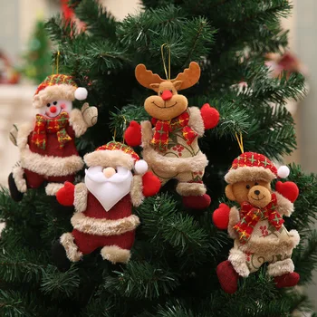 Коледна Украса, Дядо Коледа, Снежен човек Елен Окачване Кукла Висящи Украшения за Дома, Коледа нова година Декор Навидад Натальные Подаръци