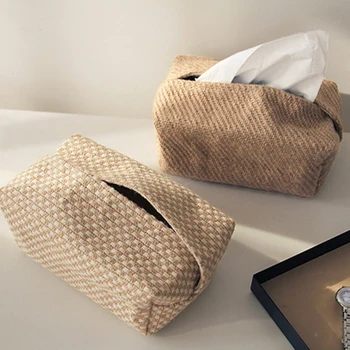 Кутия за салфетки, изработени от памук и лен в японски стил, Държач за кърпички, Началната дневна, маса за Хранене, Хартиена кутия, чанта за съхранение, Опаковка, притежател