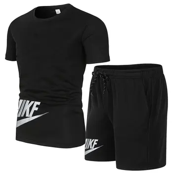 Летен мъжки комплект спортни шорти, Дишащи бързо съхнещи панталони, баскетболен комплект за състезания по фитнес тениска