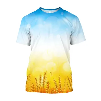 Лятна мъжка тениска с 3D-принтом от царевица и пшеница, висококачествена забавна тениска с къс ръкав Vitality, градинска младежка мода, алтернативна облекло