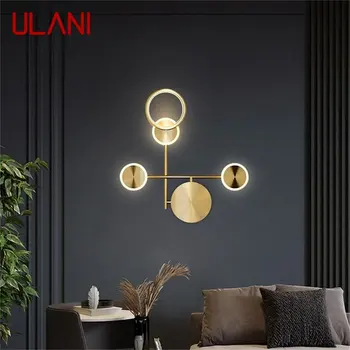 Месинг ULANI монтиран на стената лампа в скандинавски Стил, модерни аплици, прост дизайн, led осветление за декорация на дома