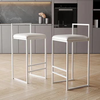 Метални Плажни Кухненски Кът Дизайнерски Столове Бели Трапезни Столове За грим Мода Кафе Мебели с високи Седалки HY50DC