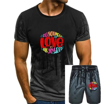 Мъжка Тениска в основния стил от 100% памук в стил хип-хоп с кръгло деколте, Всичко, което ви трябва, - това е Музика на Любовта, Тениска С Текста на Песента с цитати от Библията, Бизнес Тениска