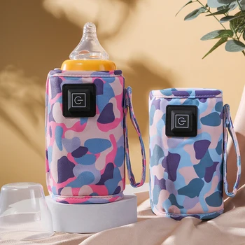 Нагревател за детско мляко с Цифров дисплей, детска чанта, USB-Нагревател бутилки за хранене, Безопасни бебешки аксесоари за зимата на открито