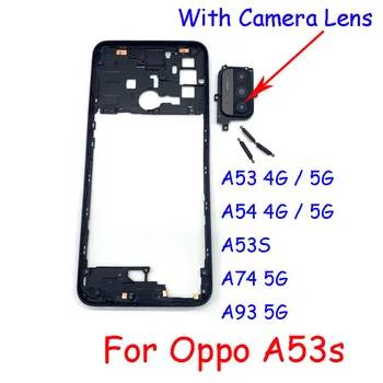 Най-доброто Качество За Oppo а a53 A54 A53S A74 A93 4G 5G Средната рамка С Обектива на камерата + С страничния бутон на Корпуса Рамка на резервни Части за Ремонт на