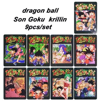 Направи си сам 9 бр./компл. dragon ball Настолна детска карта Son Goku krillin Колекция от аниме, Бронзова флаш карта, мультяшные играчка, Коледен подарък