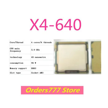 Нов внос на оригиналния cpu X4-640 640 ПРОЦЕСОР с 4 ядра 4 потока Socket AM3 3,0 Ghz 95 W 45 нм DDR3 R4 гаранция за качество