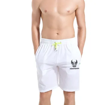 Нови къси панталони от полиестер, мъжки летни дишащи обикновена панталони, ежедневна мода плажно облекло за джогинг