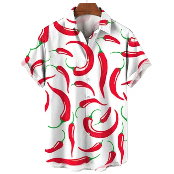 Новост 2023, мъжка риза, Нови популярни хавайски ризи с къси ръкави, Лятна тениска с 3D Принтом 