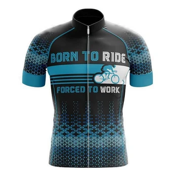 Роден да се вози, който кара да работят Колоездене Джърси Блузи с къс ръкав Велосипед МТВ Риза за Скоростно спускане Пътна Велосипедна екип Летни спортни дрехи