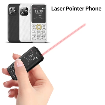 СЕРВО L8 Лазерна показалка Малък мобилен телефон с Bluetooth Набиране на Автоматичния регистратор на повикване Бързо набиране на Вълшебния глас на 2 SIM Отключени мини телефон