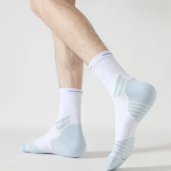Спортни чорапи, Мъжки нескользящие Велосипедни чорапи с хавлиена кърпа, мъжки Улични Удобни Чорапи за бягане, Мъжки футболни чорапи