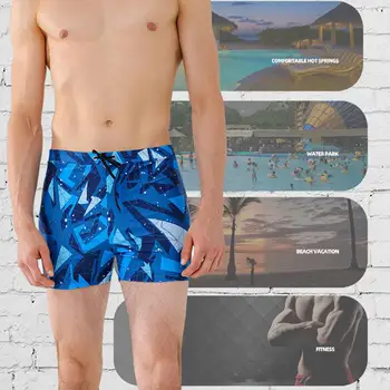 Топене, дишащи бързо съхнещи мъжки бански, Летни плажни шорти с принтом за мъже, еластичен шнур, без приятелка