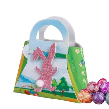 Чанти За Зайче Великден, Великденски Подаръчни комплекти за Бродерия С Дръжки, Чанти За Щастлив Великденски Лакомства, Великденски Чанти За Лов на Яйца